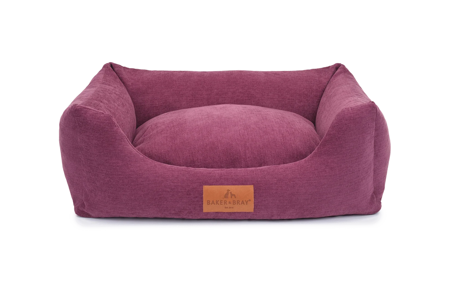 Rhubarb red interchangeable dog bed cover by Baker & Bray