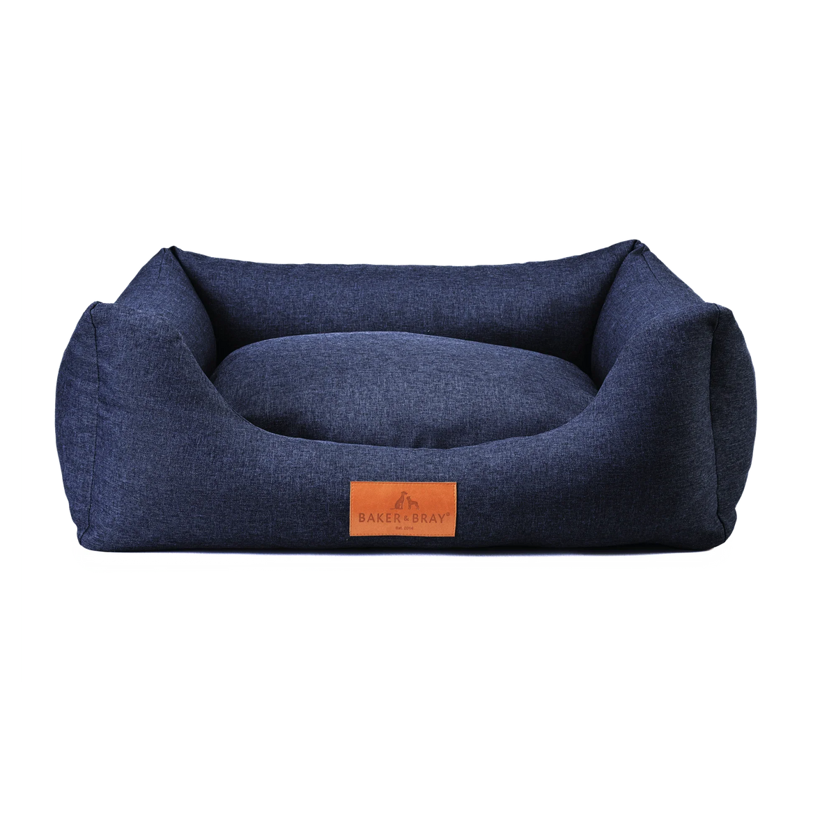 Baker & Bray orthopaedic dog bed navy blue on white background