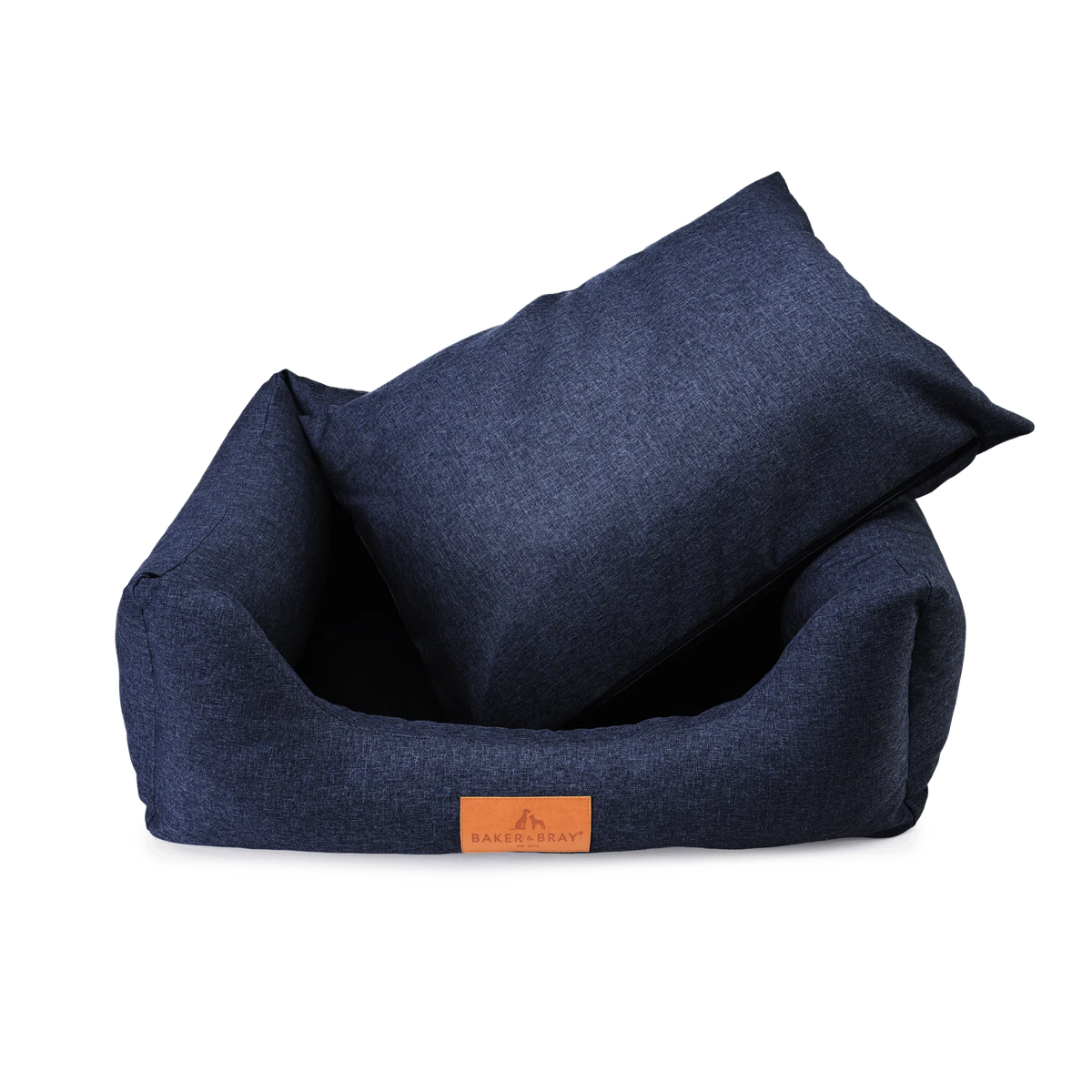 Baker & Bray ultimate orthopaedic dog bed navy blue with removable cushion