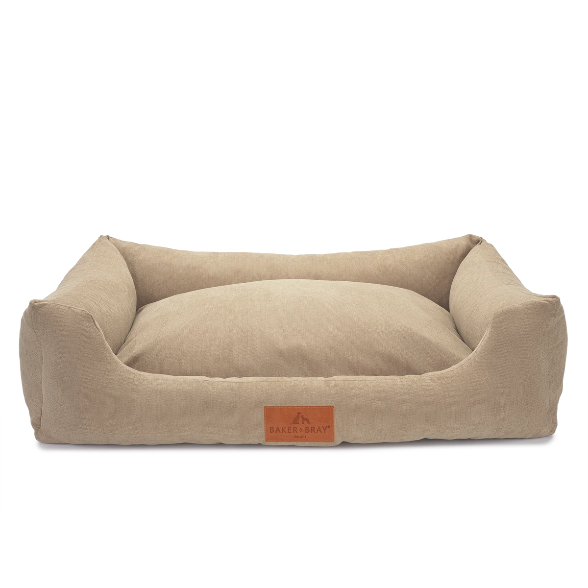 Baker & Bray ultimate orthopaedic dog bed oatmeal beige on white background