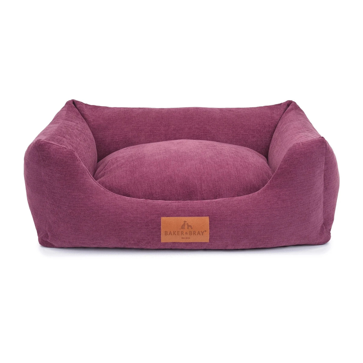 Baker & Bray ultimate orthopaedic dog bed rhubarb red on white background