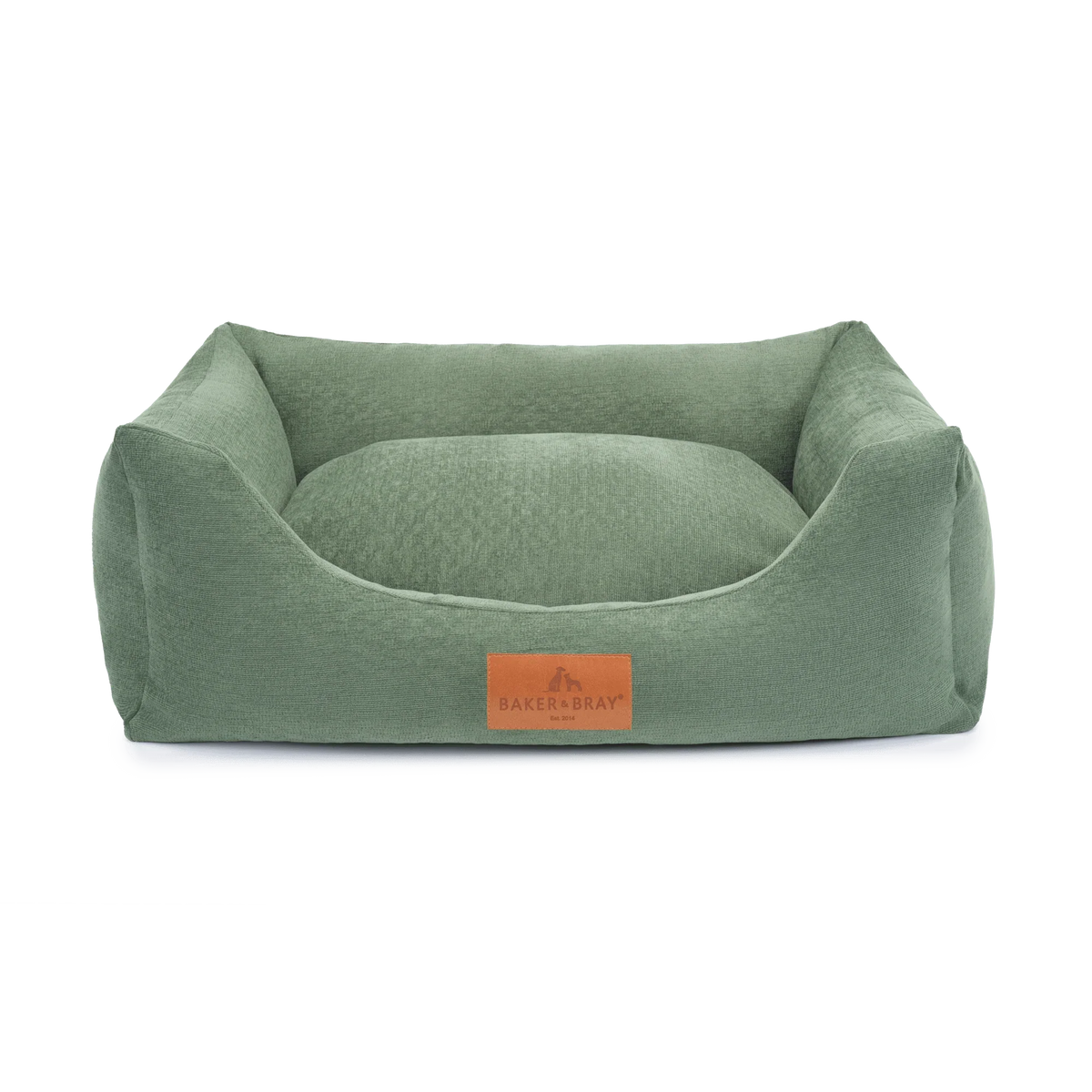 Baker & Bray ultimate orthopaedic dog bed sage green on white background