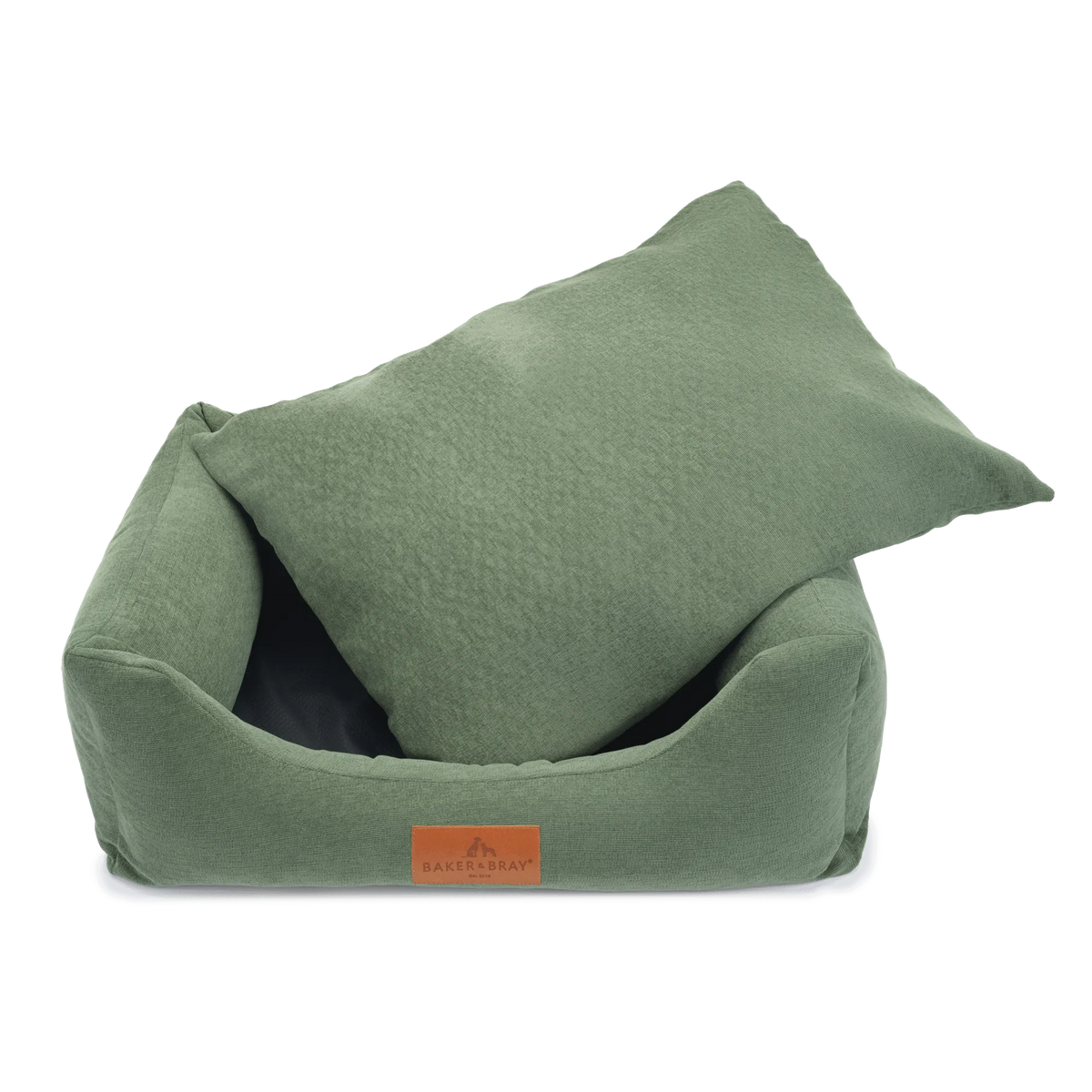 Baker & Bray ultimate orthopaedic dog bed sage green with removable cushion