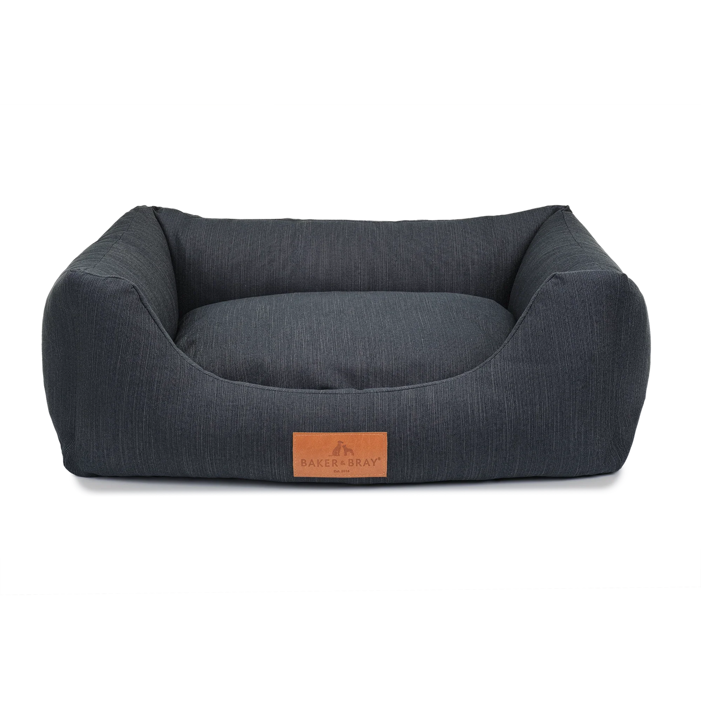 Baker & Bray ultimate orthopaedic dog bed in slate grey with raised sides on white background