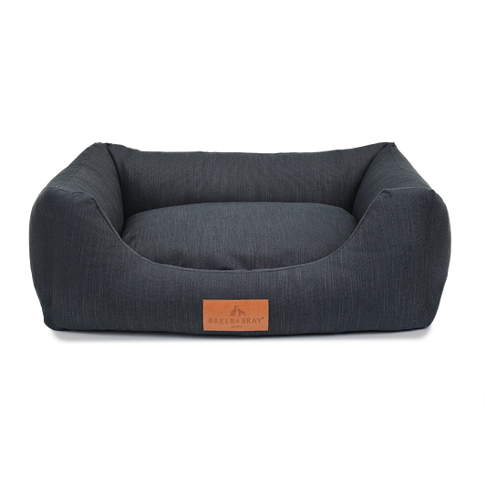 Baker & Bray ultimate orthopaedic dog bed in slate grey with raised sides on white background