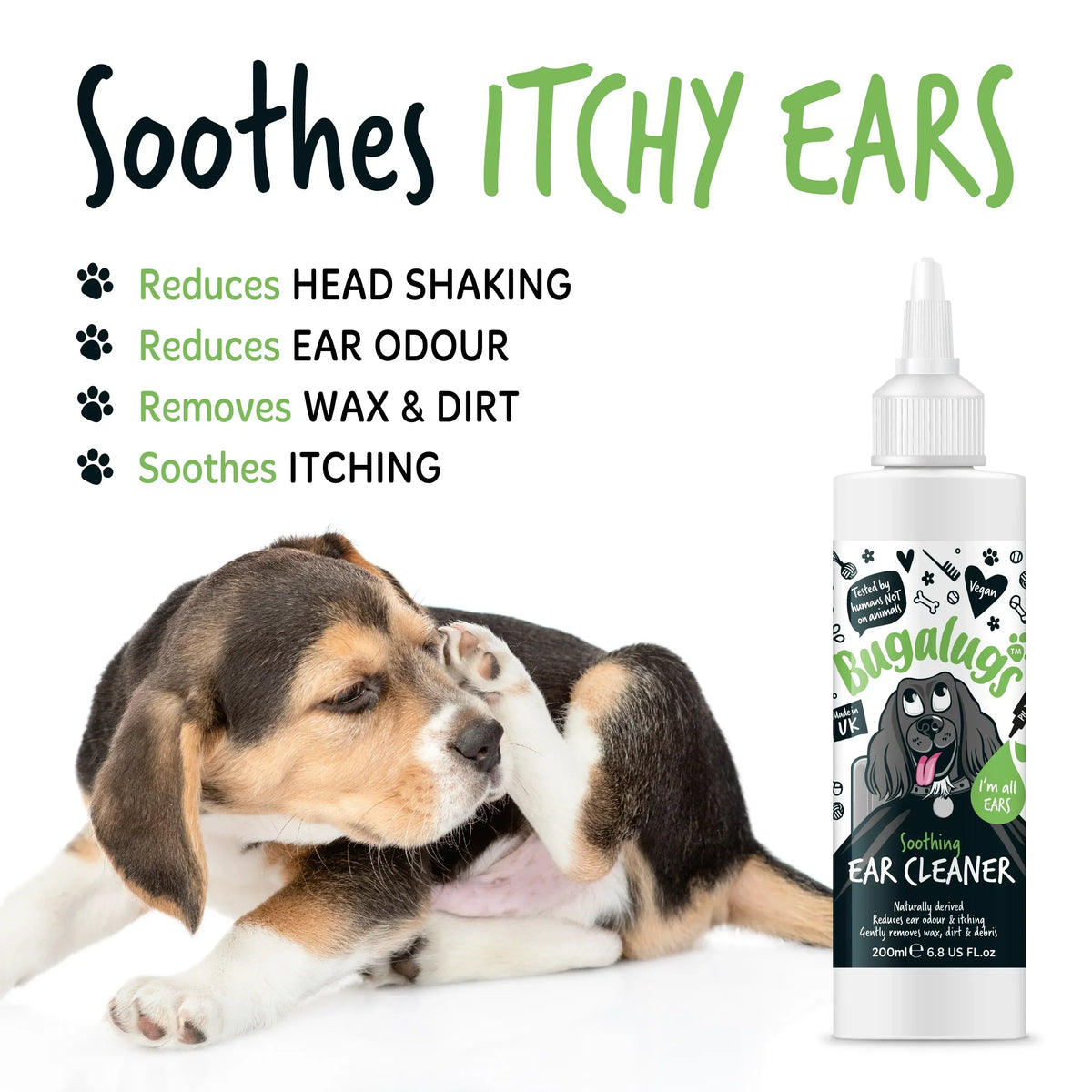 Dog scratching itchy ear showing ear cleaner benefits