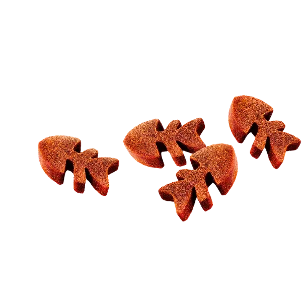 Fish-shaped salmon cat treats