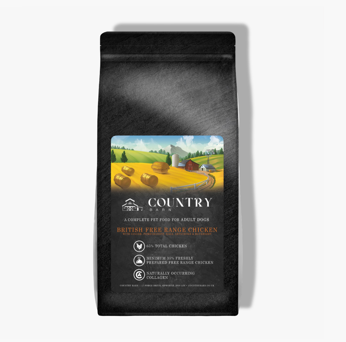 Country Barn British Free Range Chicken Adult Dog Food packaging
