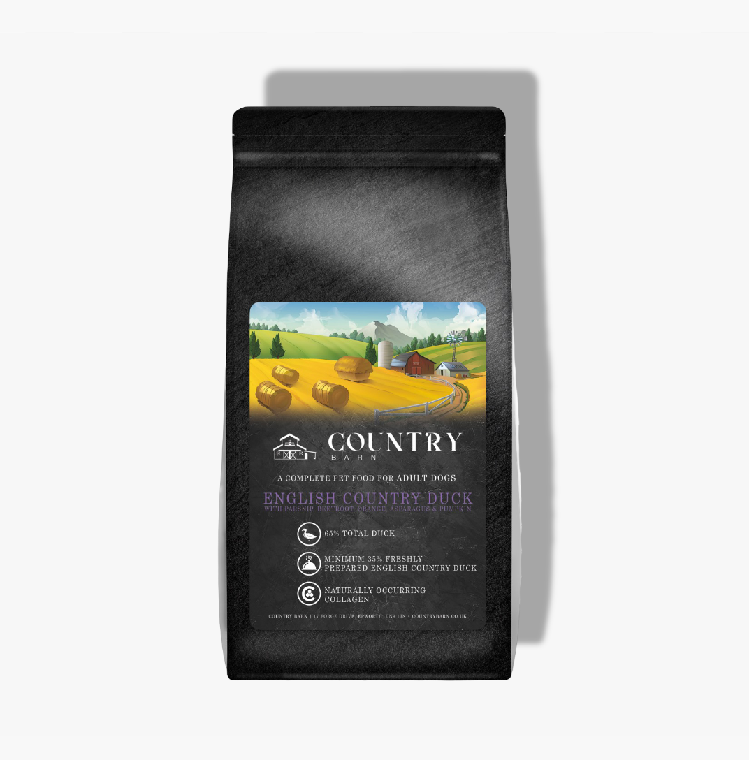Country Barn Country English Duck Adult Dog Food packaging