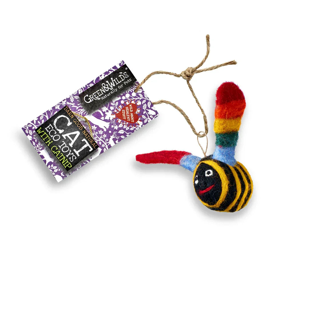Green & Wild’s Buzz Bee eco cat toy with catnip