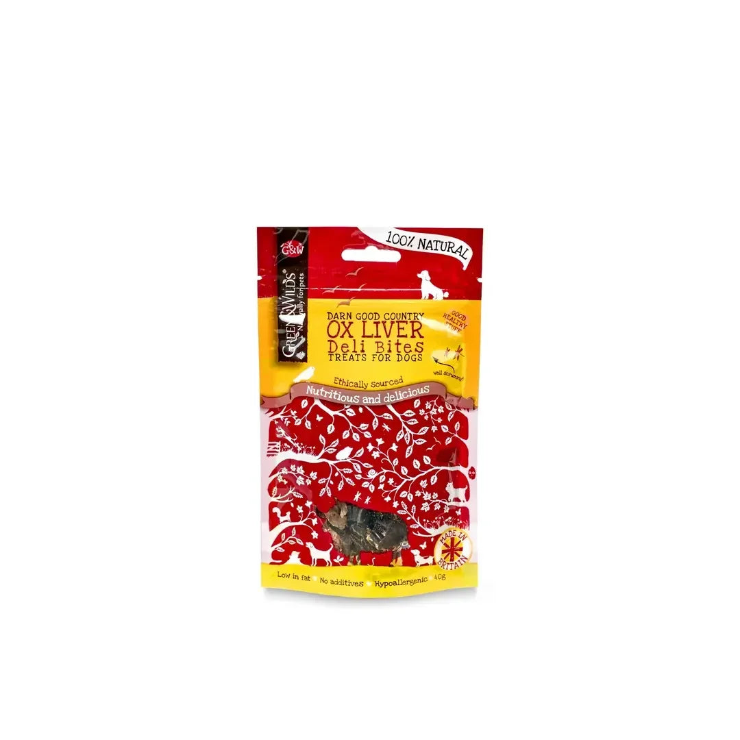 Green & Wild's Ox Liver Dog Treats natural dog treats made from 100% air-dried ox liver