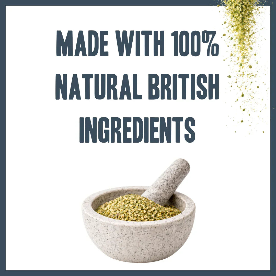 Natural British ingredients used in Herbacare Skin & Fur dog supplements