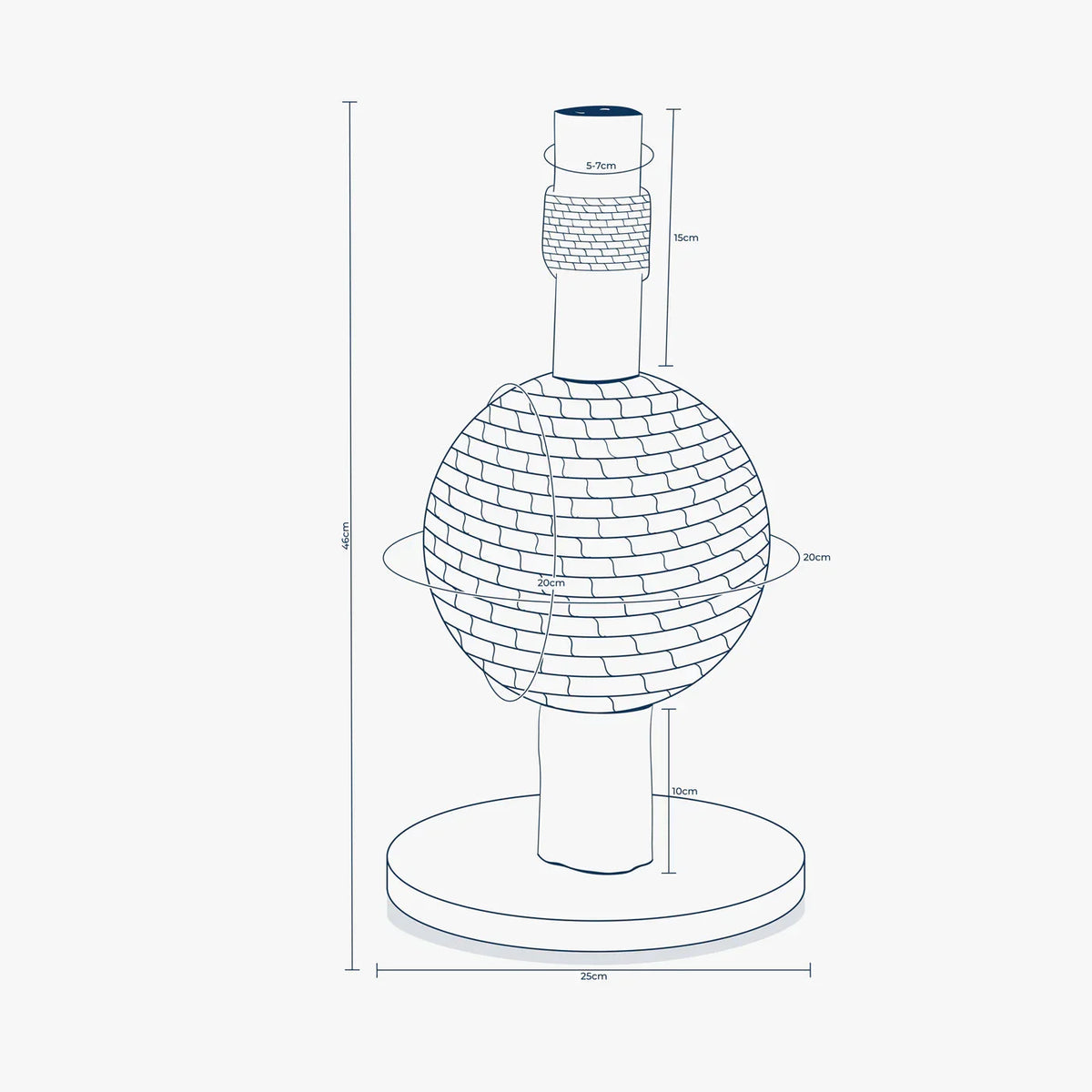 Lords & Labradors Helsinki cat scratching post measurement diagram showing height and base size