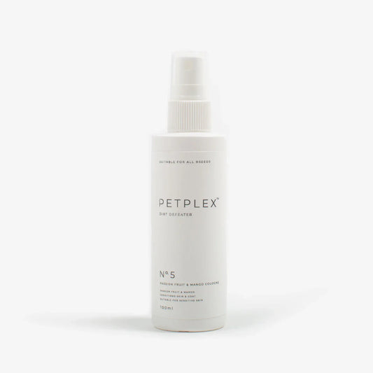 PetPlex No. 5 Dog Cologne spray bottle with mango and passionfruit fragrance