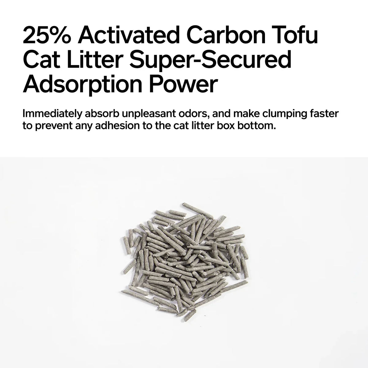 25% activated-carbon-infused tofu component of pidan 3-in-1 Blend Cat Litter