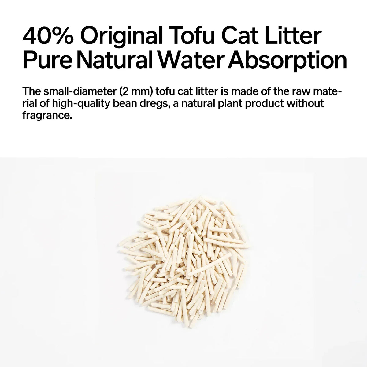 40% tofu component of pidan 3-in-1 Blend Cat Litter