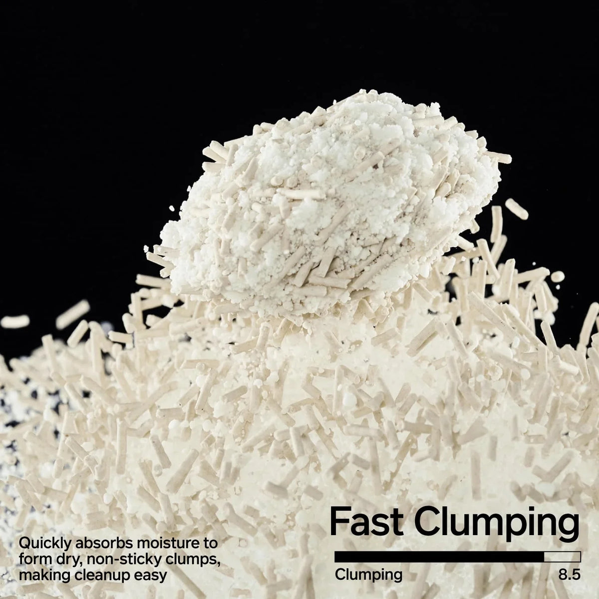 Clumped pidan cassava and tofu cat litter