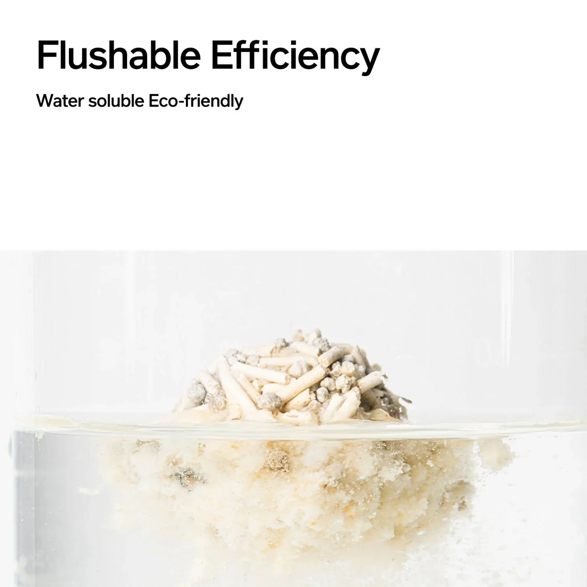 pidan mixed tofu cat litter dispersing in water