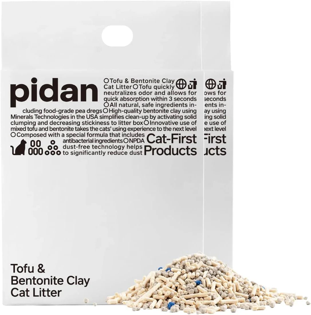 Two bags of pidan Mixed Tofu Cat Litter with loose litter