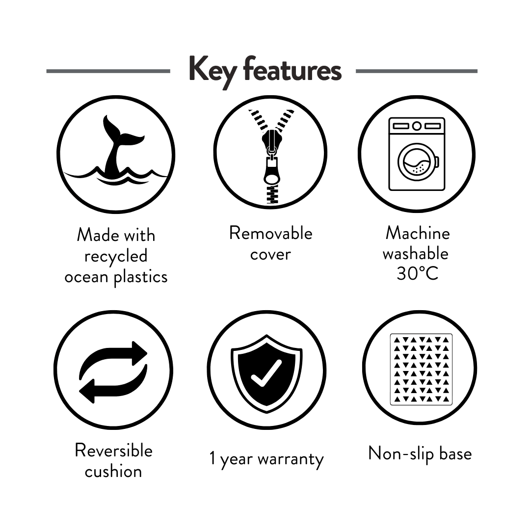 Key features of the Ralph & Co Balmoral grey herringbone dog bed