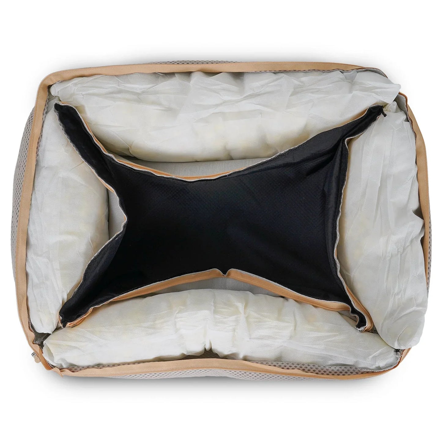 Memory foam support layer inside the Chatsworth orthopaedic dog bed