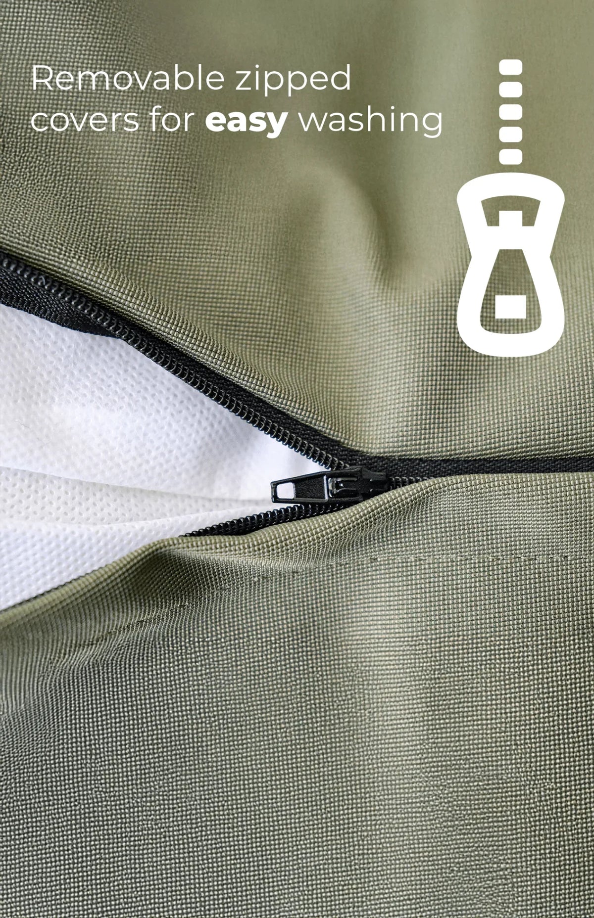 Close-up showing the removable zipped waterproof cover on the Henley dog bed.
