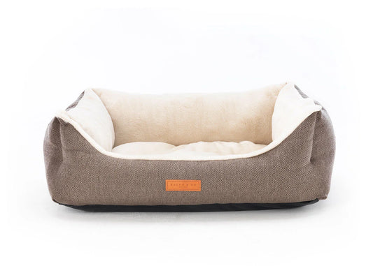 Ralph & Co Lincoln tweed herringbone dog bed with raised sides