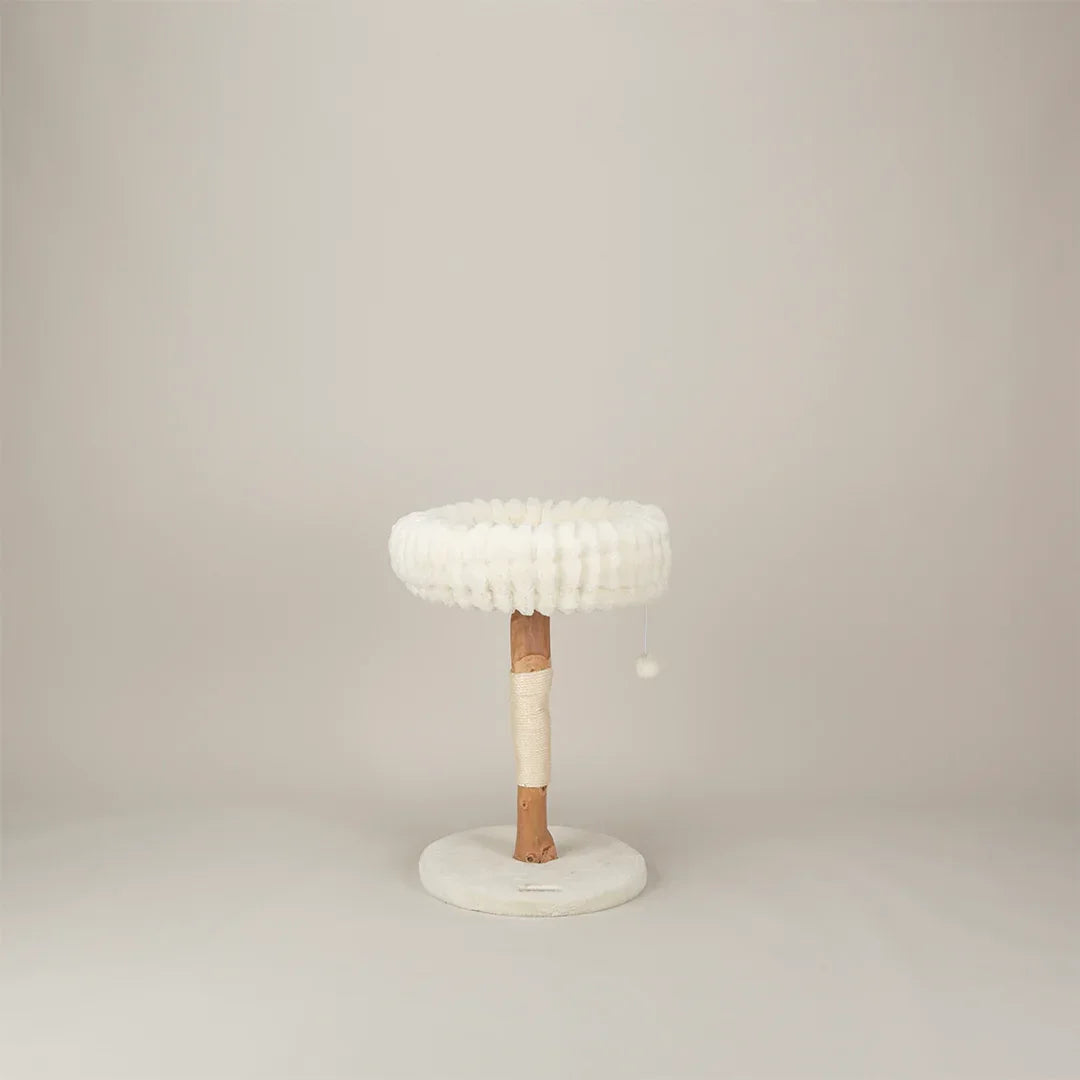 Scruffs Alpine Appalachians cream cat tree showing compact design and single raised bed