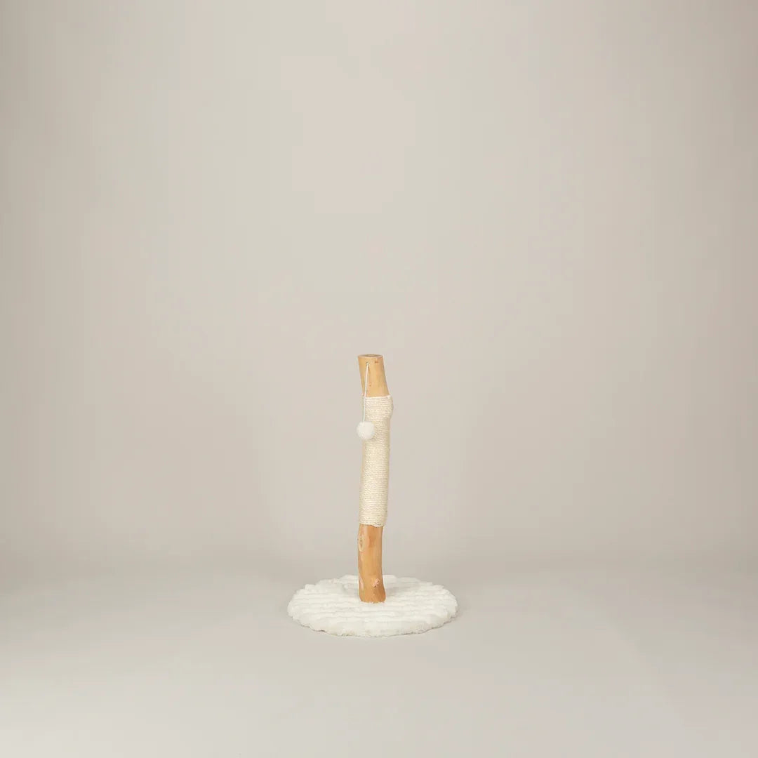 Scruffs Alpine Rockies cat scratching post in cream on neutral background