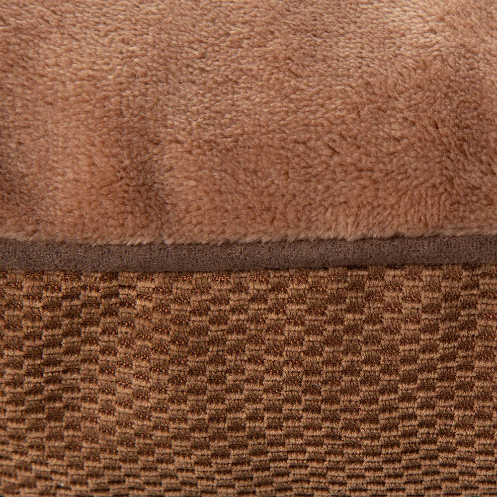Close-up of Scruffs Chester dog bed plush lining and fabric