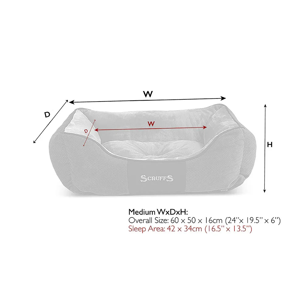 Scruffs Chester box dog bed medium size dimensions