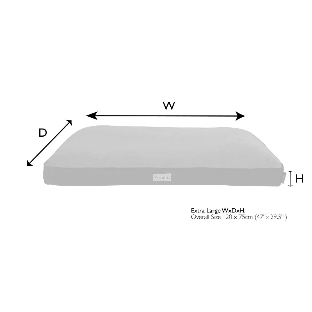 Scruffs Harvard memory foam dog mattress extra large size 120 x 75 x 16 cm